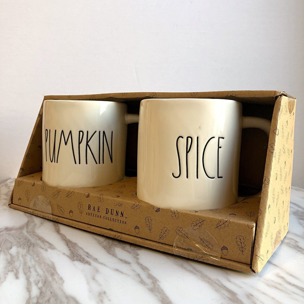 Rae Dunn Magenta Collection PUMPKIN and SPICE Mugs